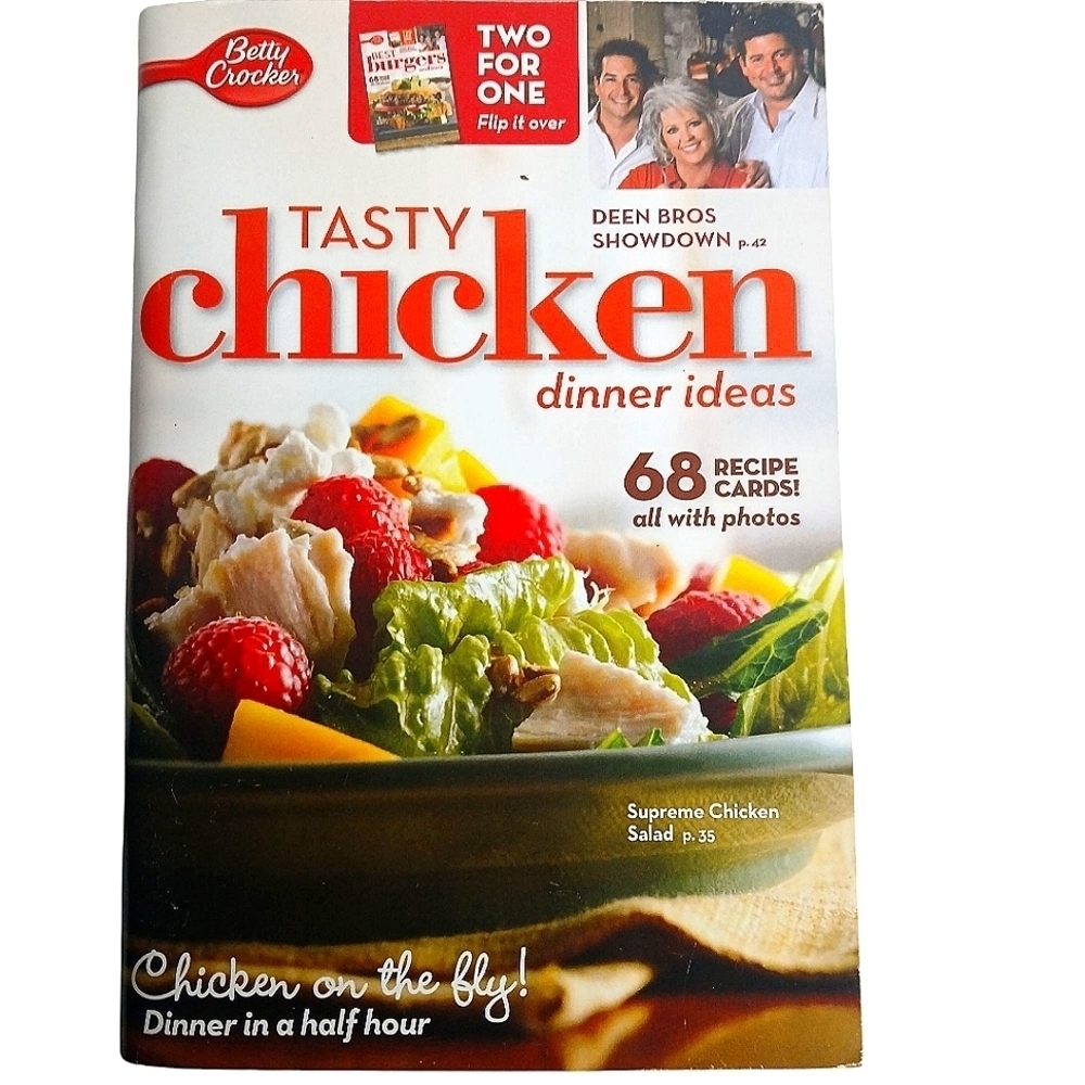 Betty Crocker Tasty Chicken & Burger Recipe Cookbook Pamphlet 2 For One 2010